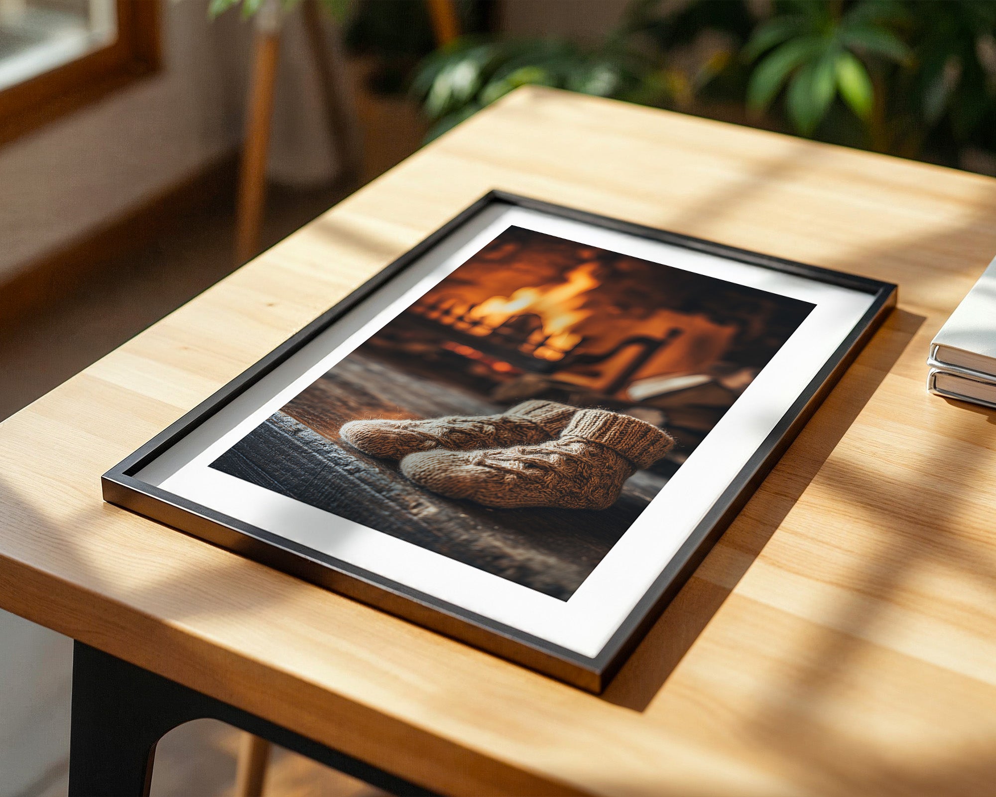 Wollsocken Kaminfeuer Gemütlichkeit