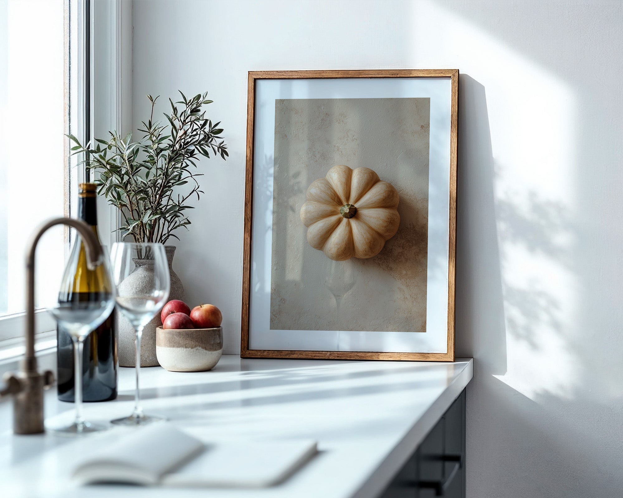 Kürbis Draufsicht Minimalistisch