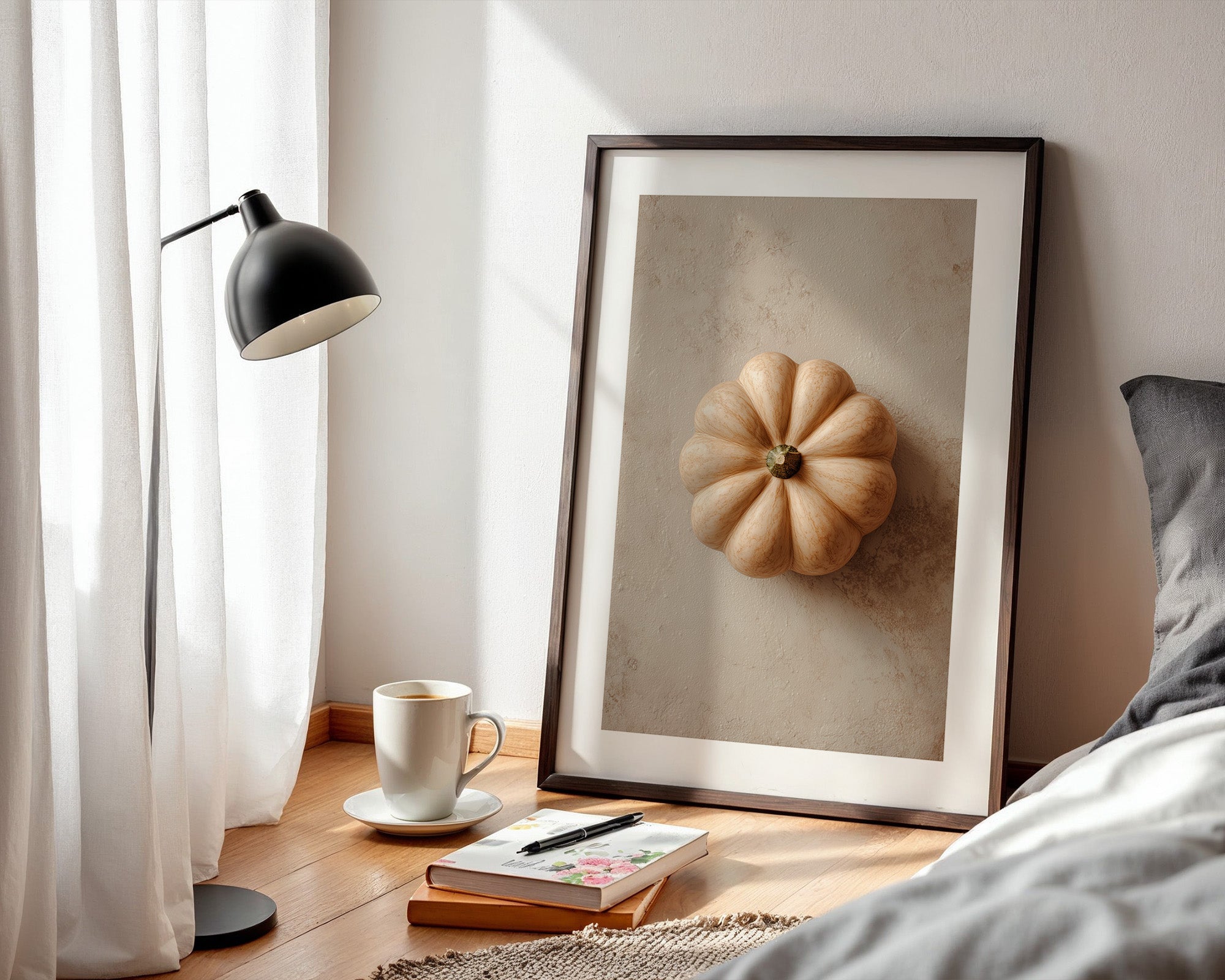 Kürbis Draufsicht Minimalistisch