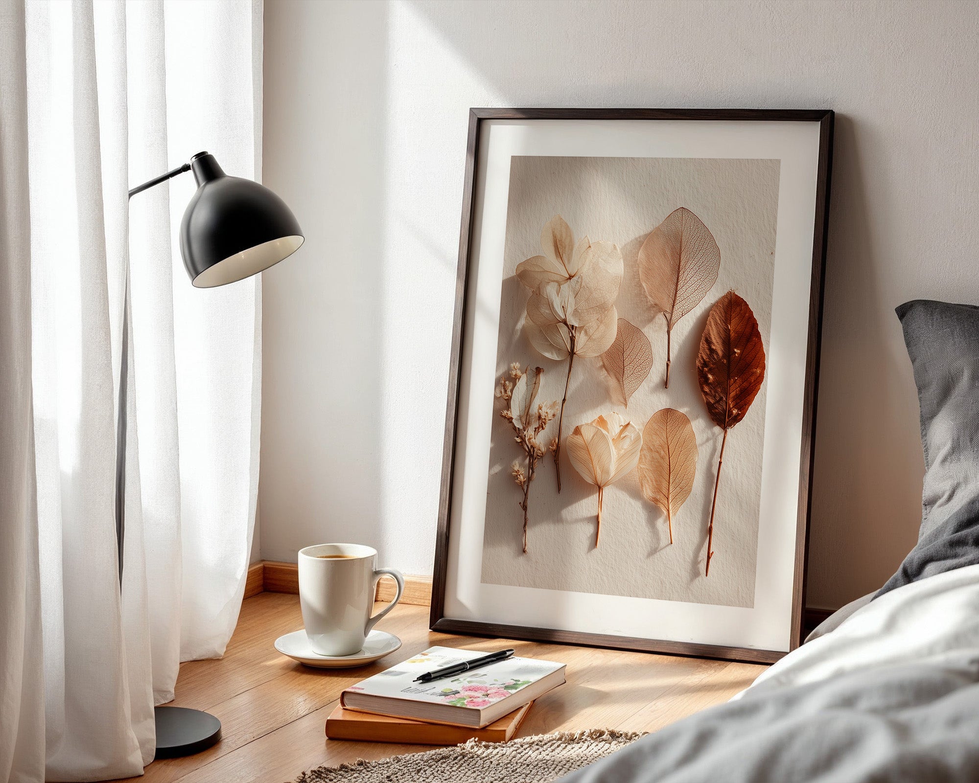 Getrocknete Blätter sanfte Töne