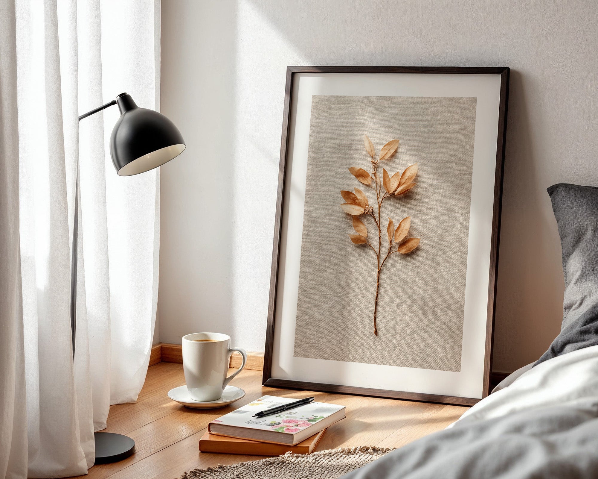 Goldene Blätter Beige Hintergrund