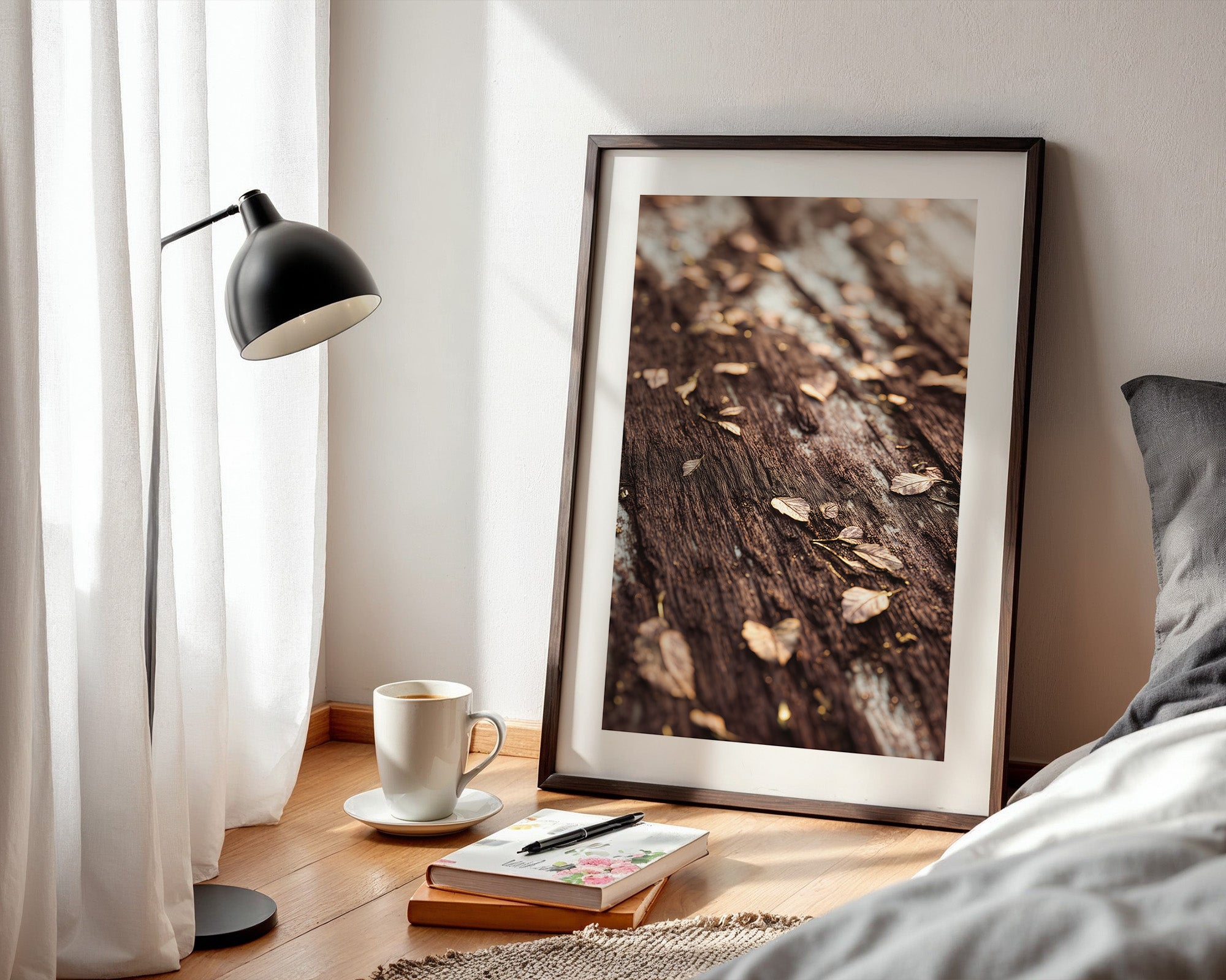 Herbstblätter Holz Nahaufnahme