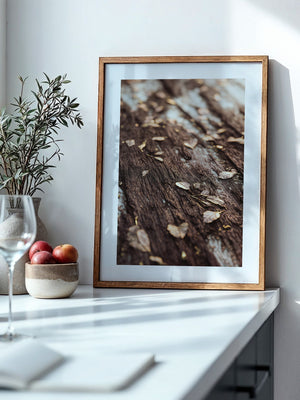 Herbstblätter Holz Nahaufnahme