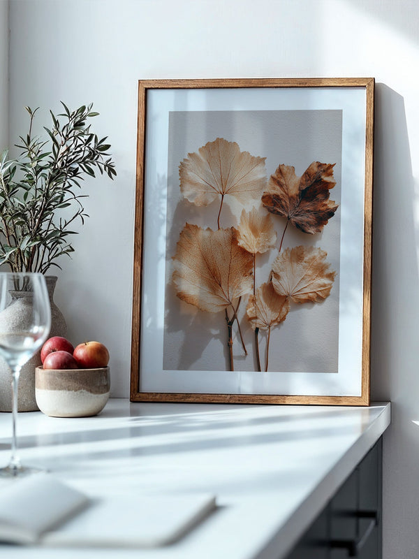 Herbstblätter filigran beige
