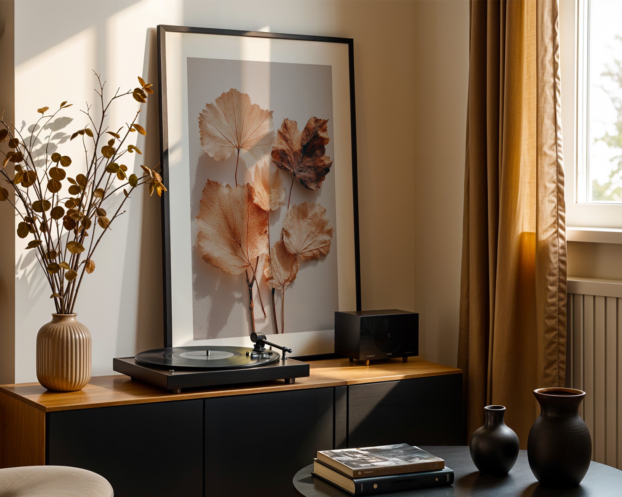 Herbstblätter filigran beige