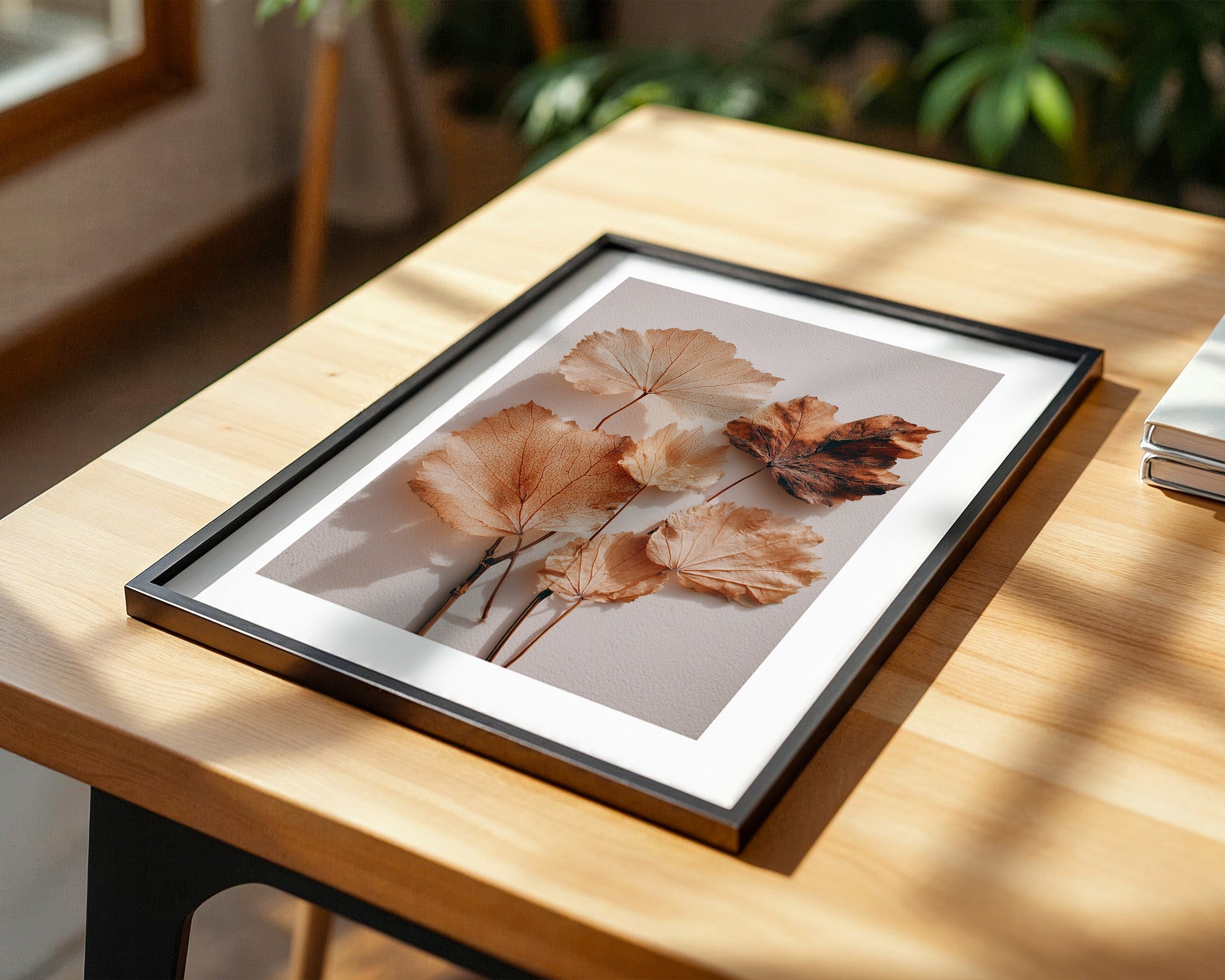 Herbstblätter filigran beige