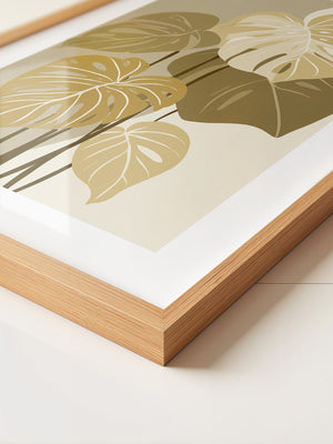 Monstera Blätter Beige Töne