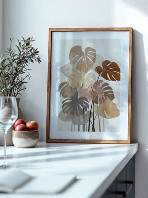 Monstera Blätter Erdtöne