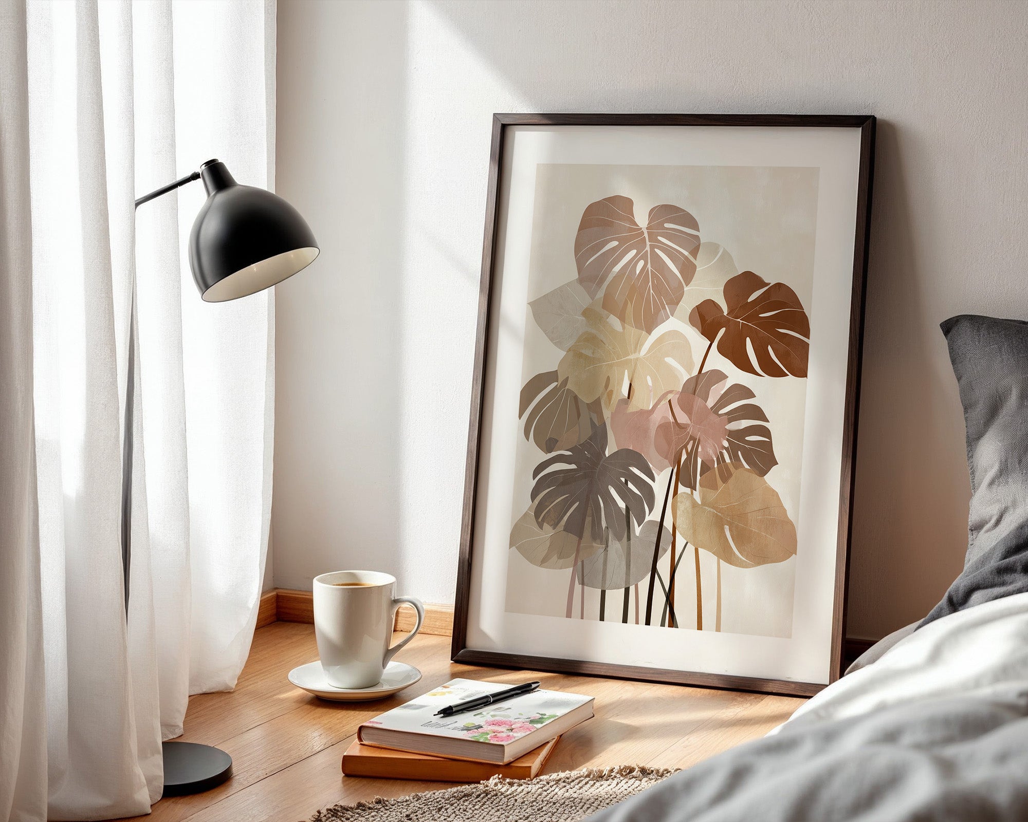 Monstera Blätter Erdtöne