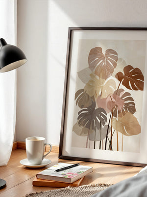 Monstera Blätter Erdtöne