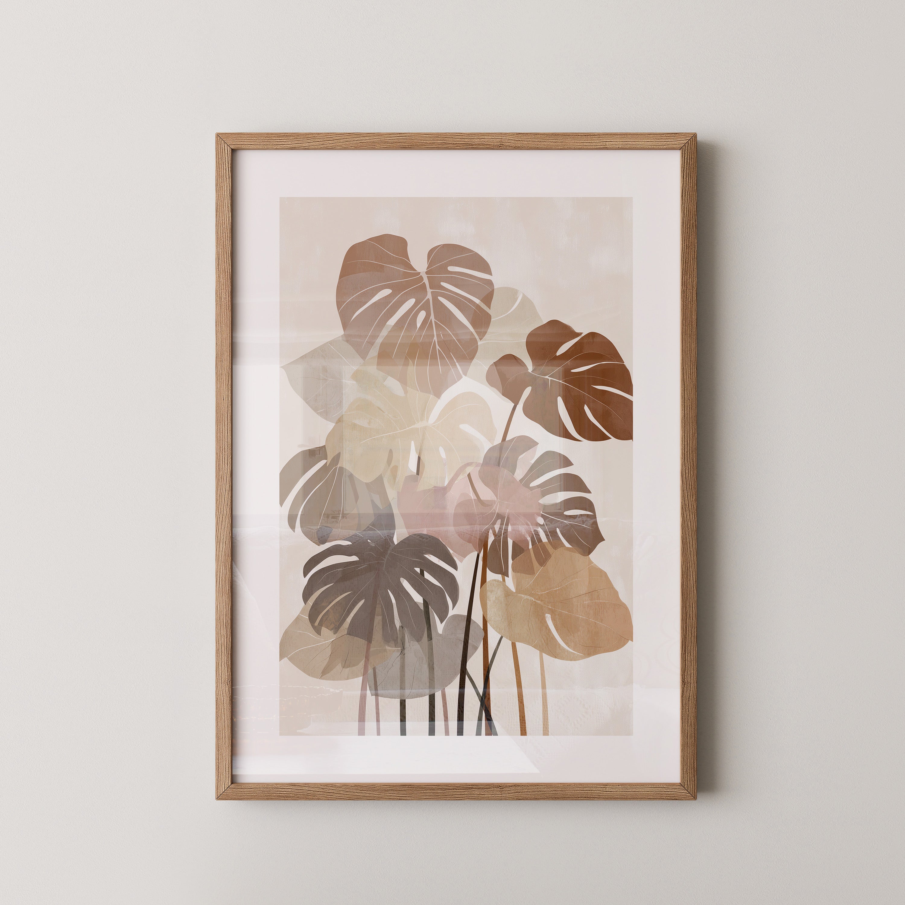 Monstera Blätter Erdtöne