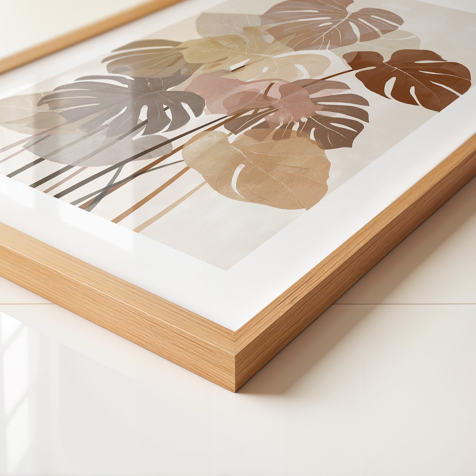 Monstera Blätter Erdtöne