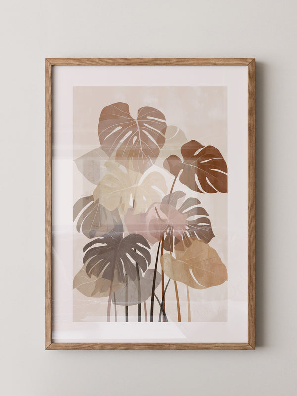 Monstera Blätter Erdtöne