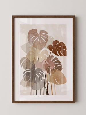 Monstera Blätter Erdtöne