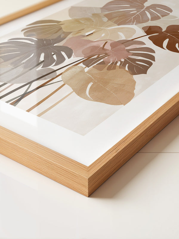 Monstera Blätter Erdtöne