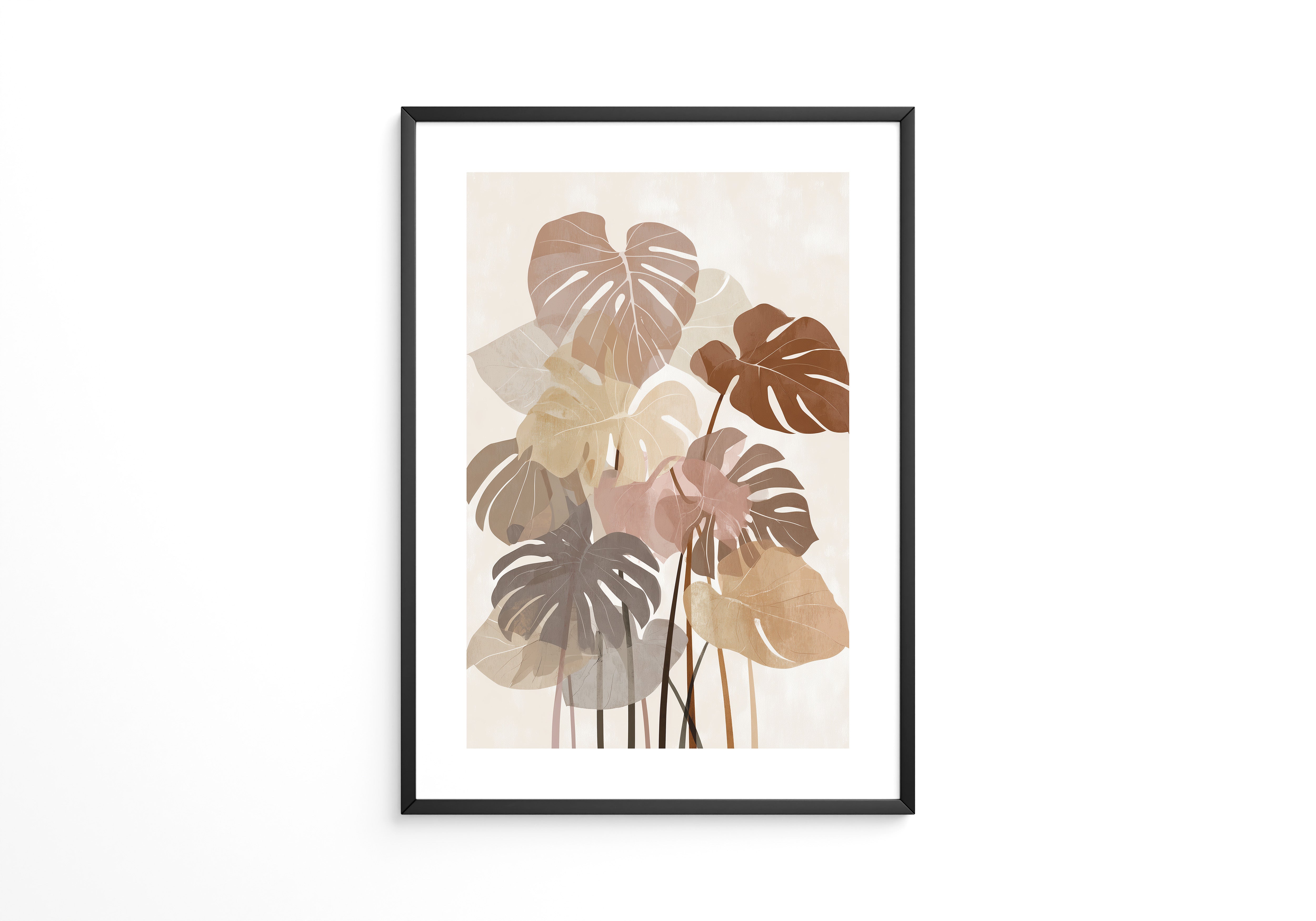 Monstera Blätter Erdtöne