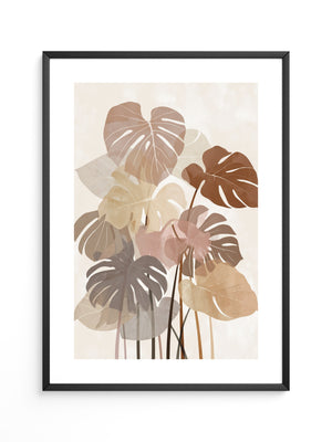 Monstera Blätter Erdtöne