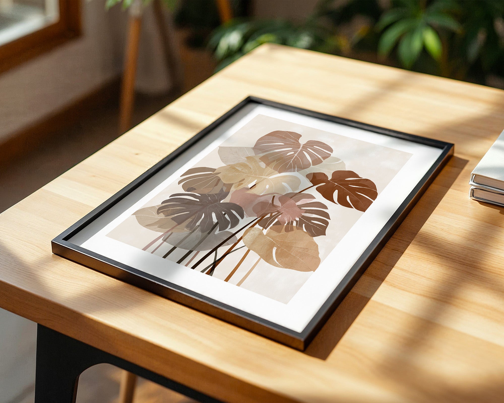 Monstera Blätter Erdtöne