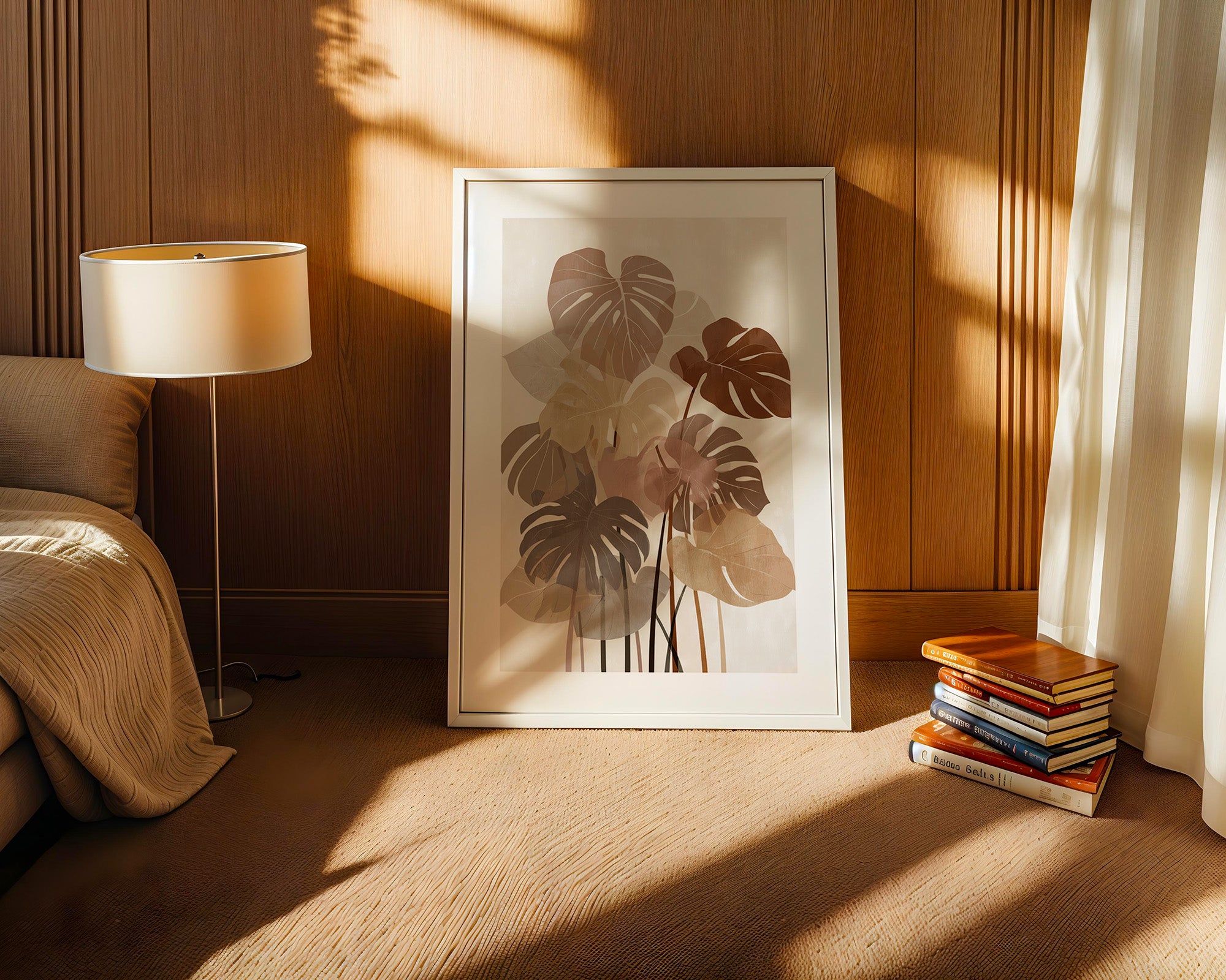 Monstera Blätter Erdtöne