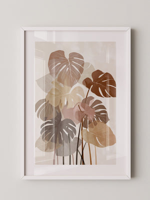 Monstera Blätter Erdtöne