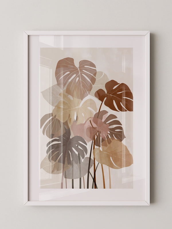 Monstera Blätter Erdtöne