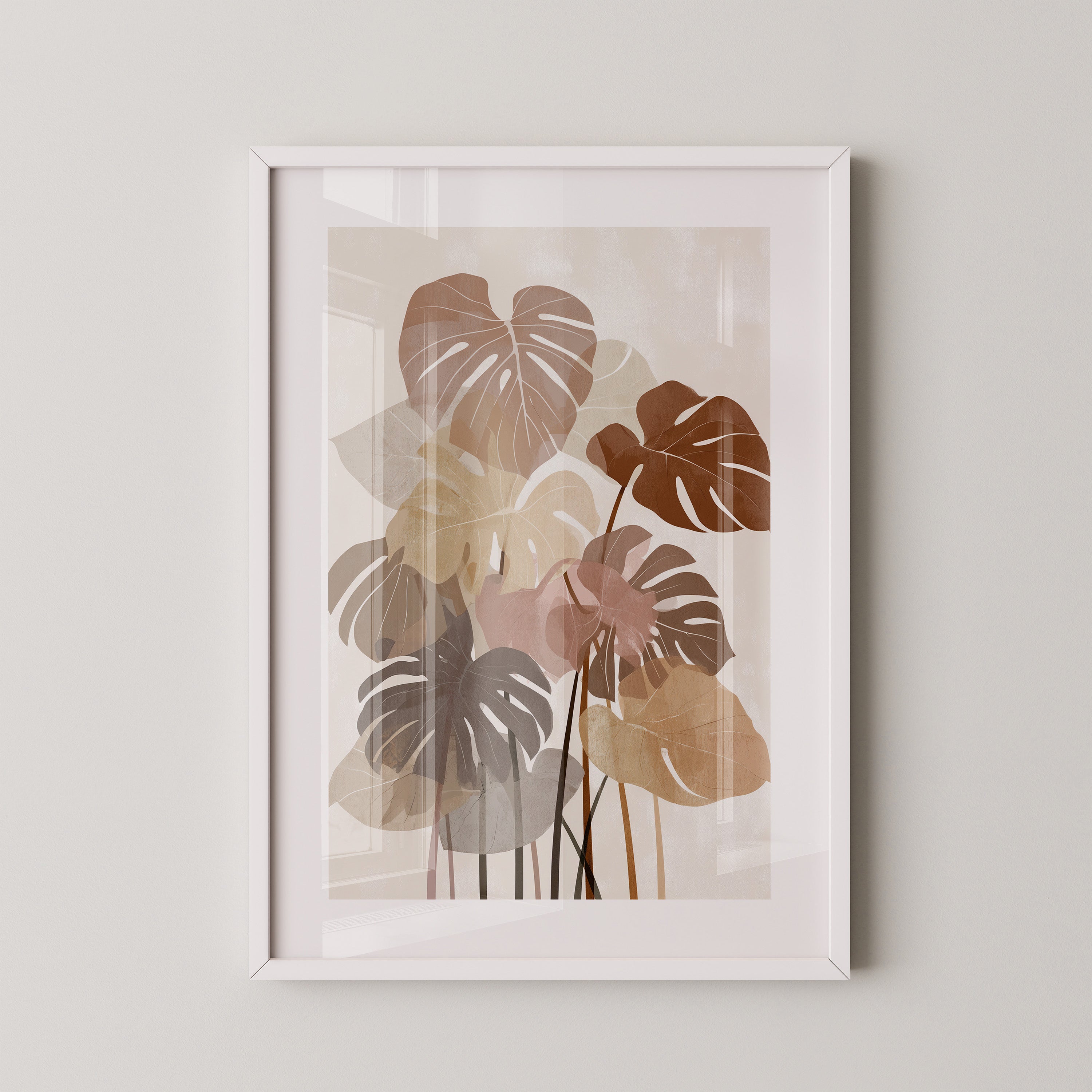 Monstera Blätter Erdtöne