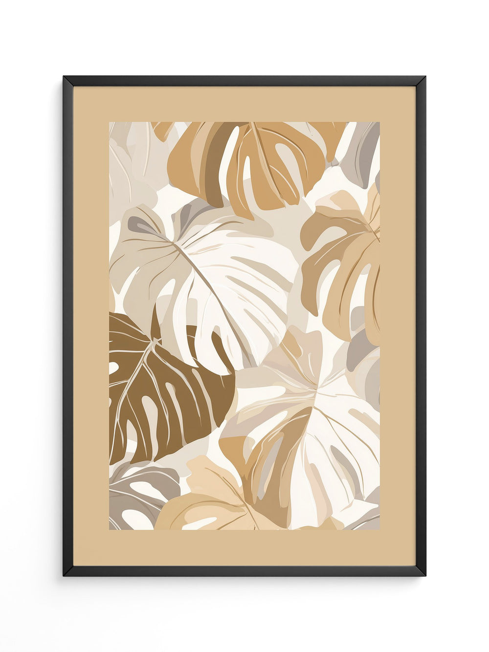 Monstera Blätter Beige Töne