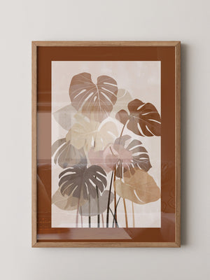 Monstera Blätter Erdtöne