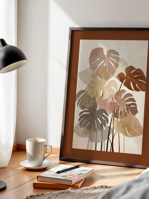 Monstera Blätter Erdtöne