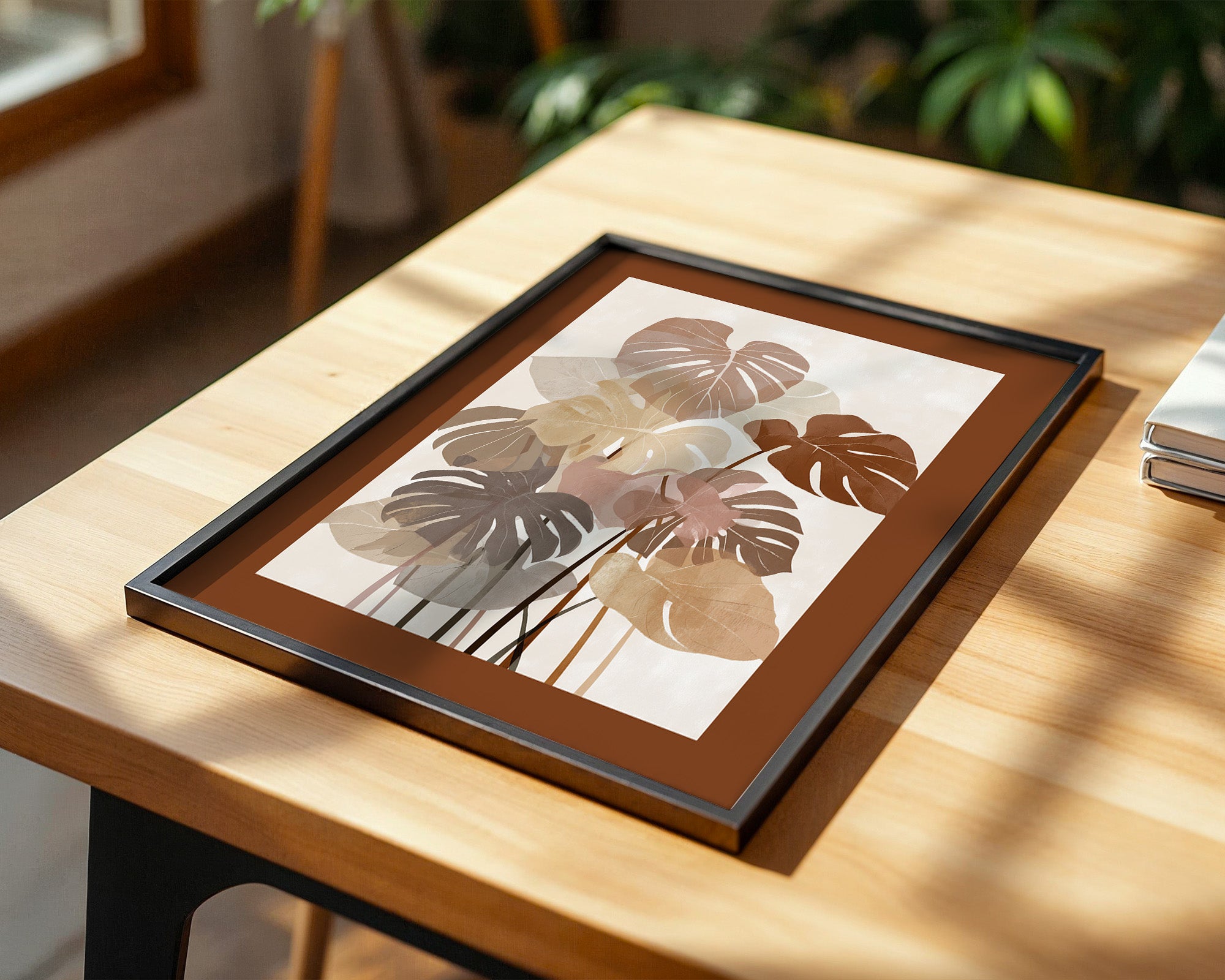 Monstera Blätter Erdtöne