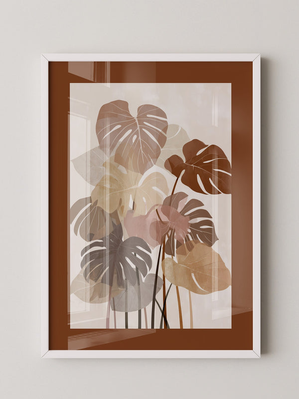Monstera Blätter Erdtöne