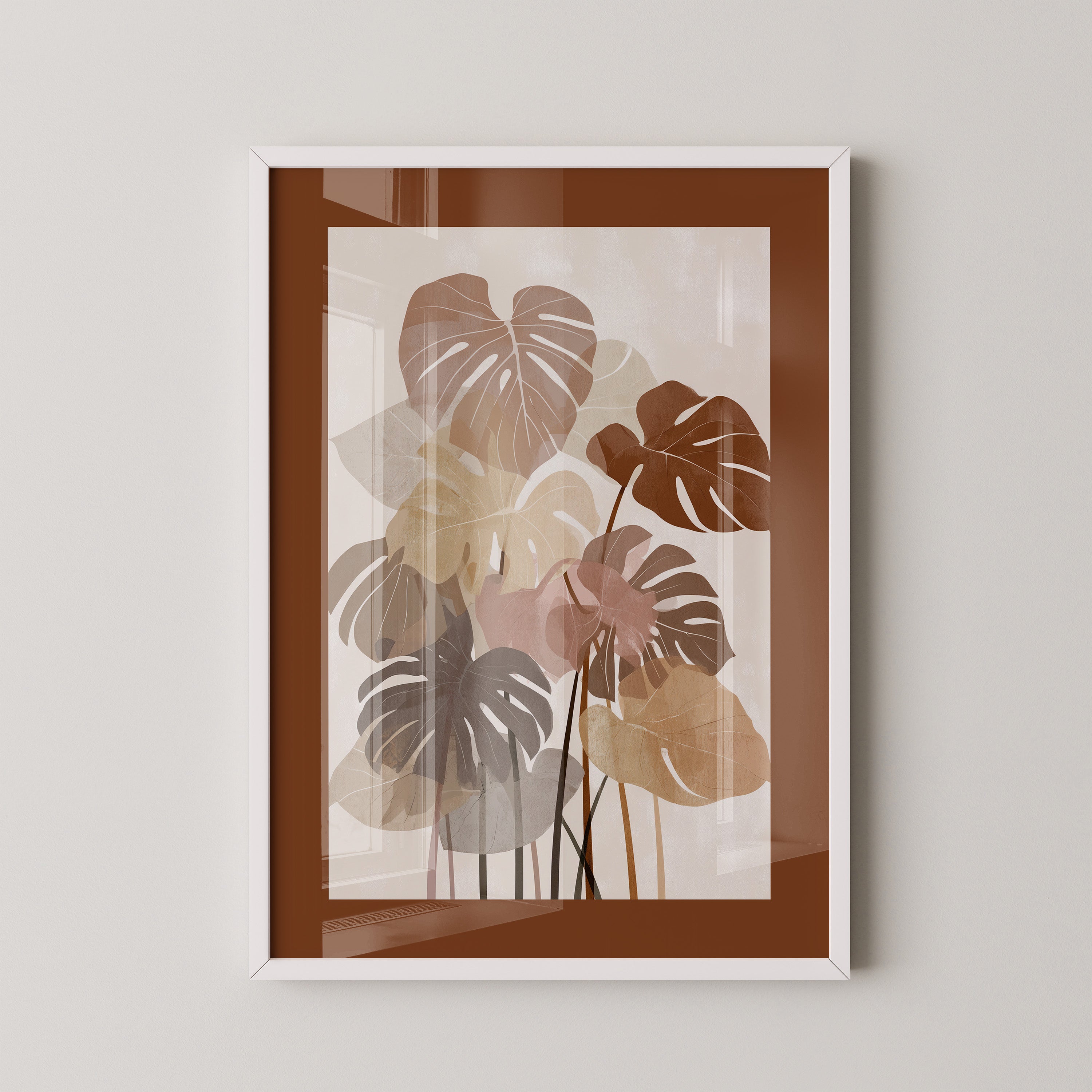 Monstera Blätter Erdtöne