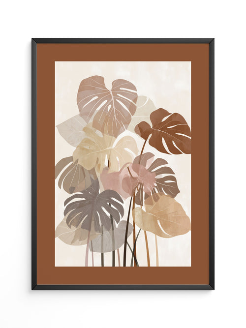 Monstera Blätter Erdtöne