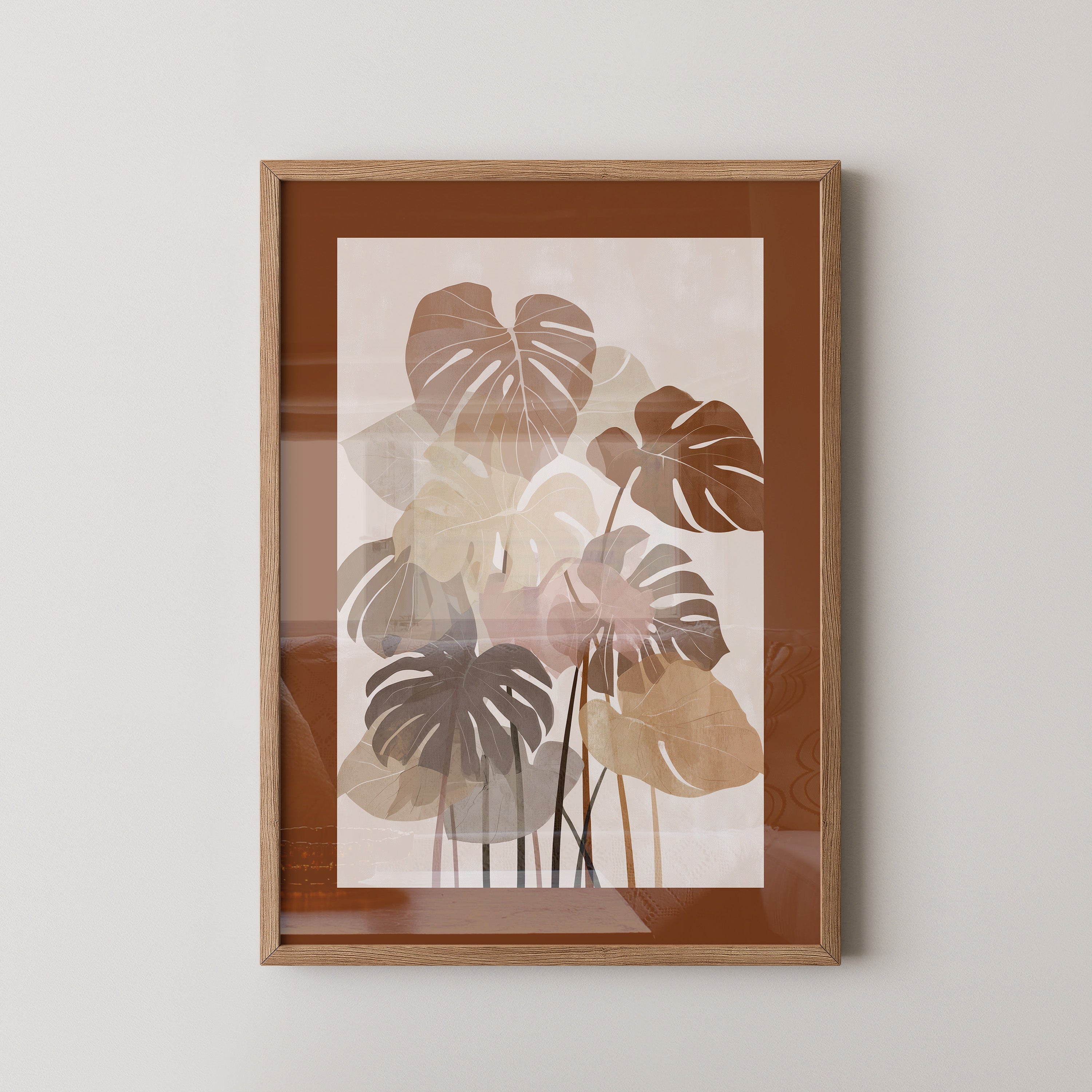 Monstera Blätter Erdtöne