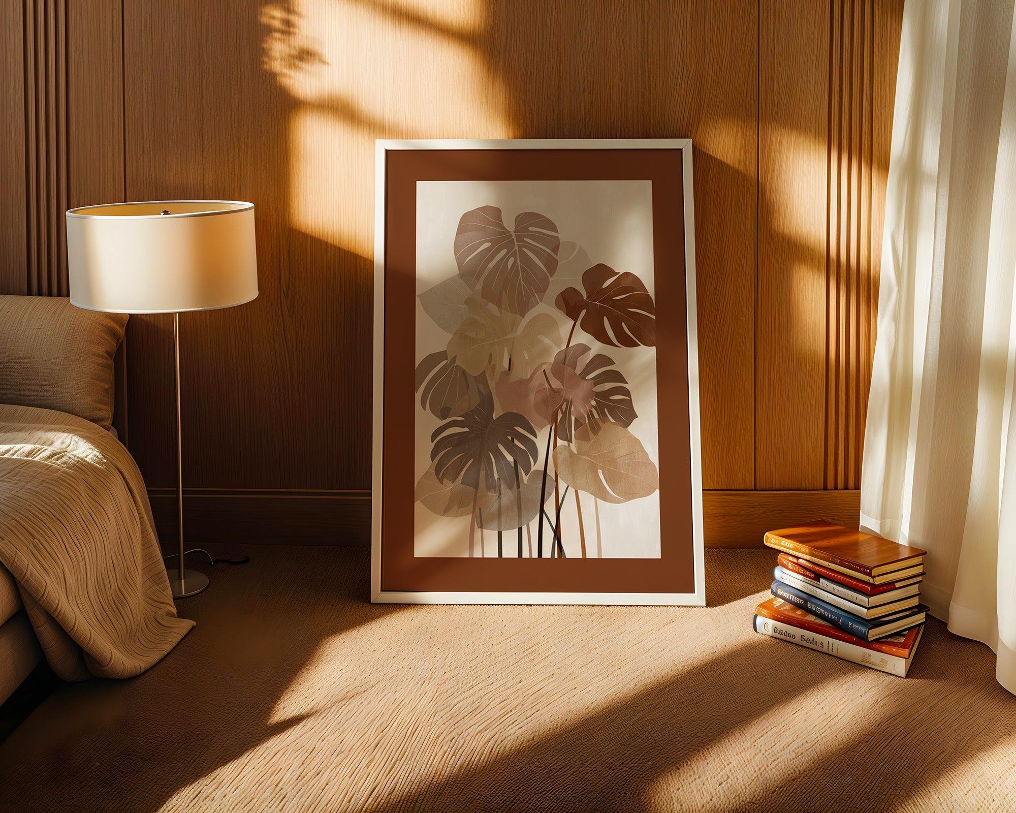 Monstera Blätter Erdtöne