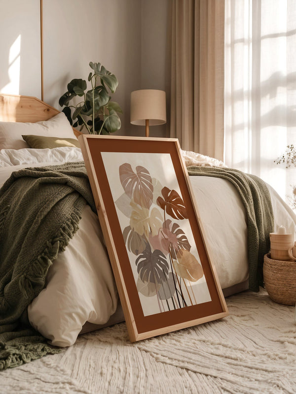 Monstera Blätter Erdtöne