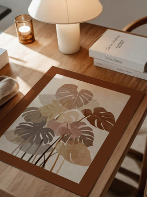 Monstera Blätter Erdtöne