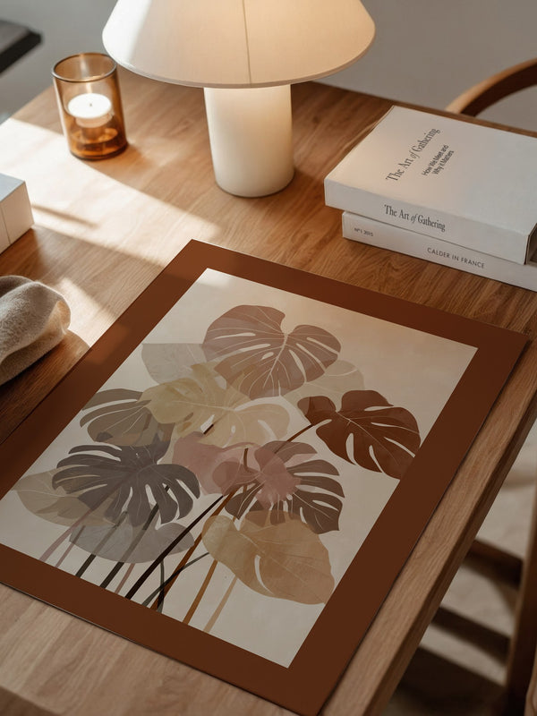 Monstera Blätter Erdtöne