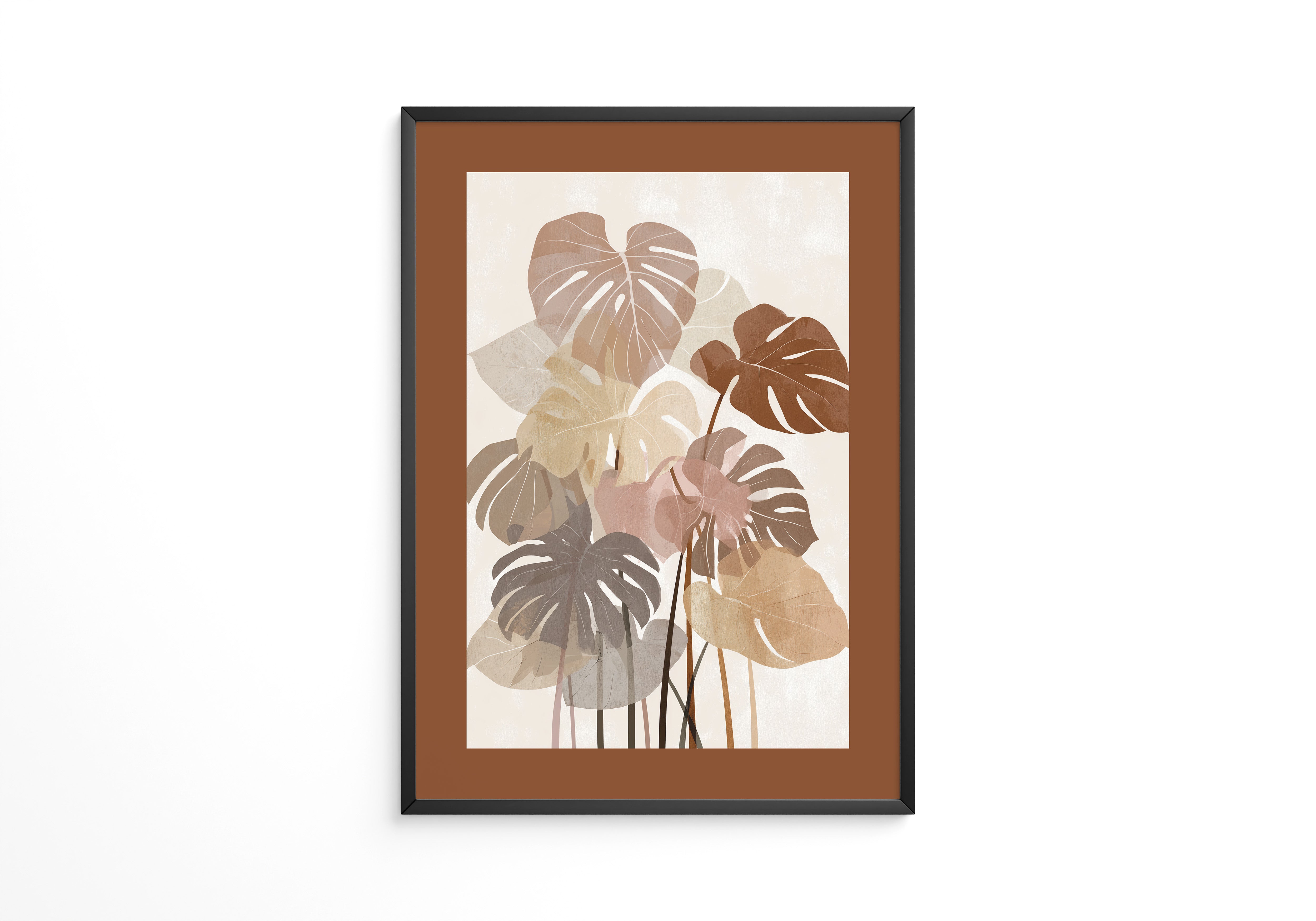 Monstera Blätter Erdtöne