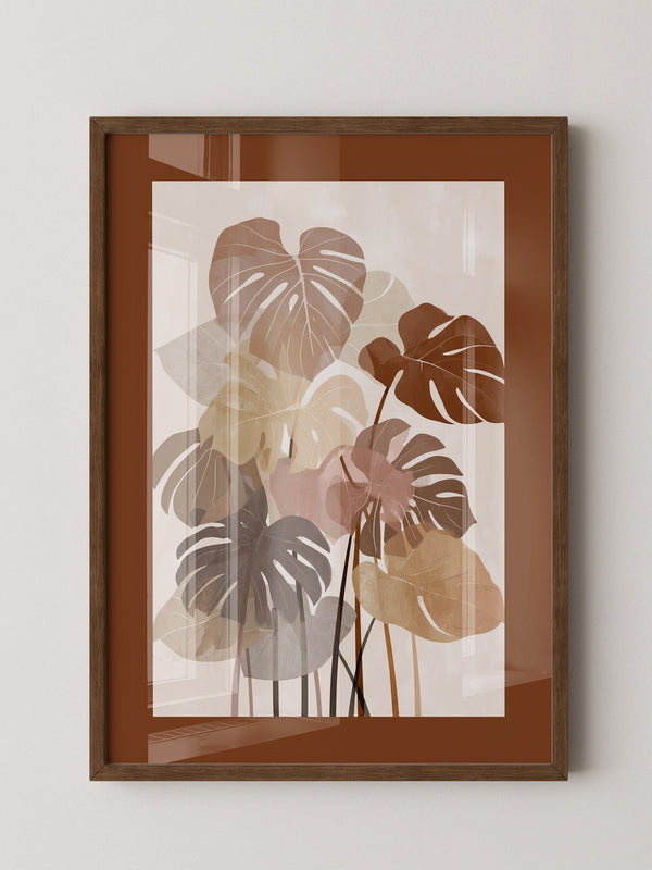 Monstera Blätter Erdtöne