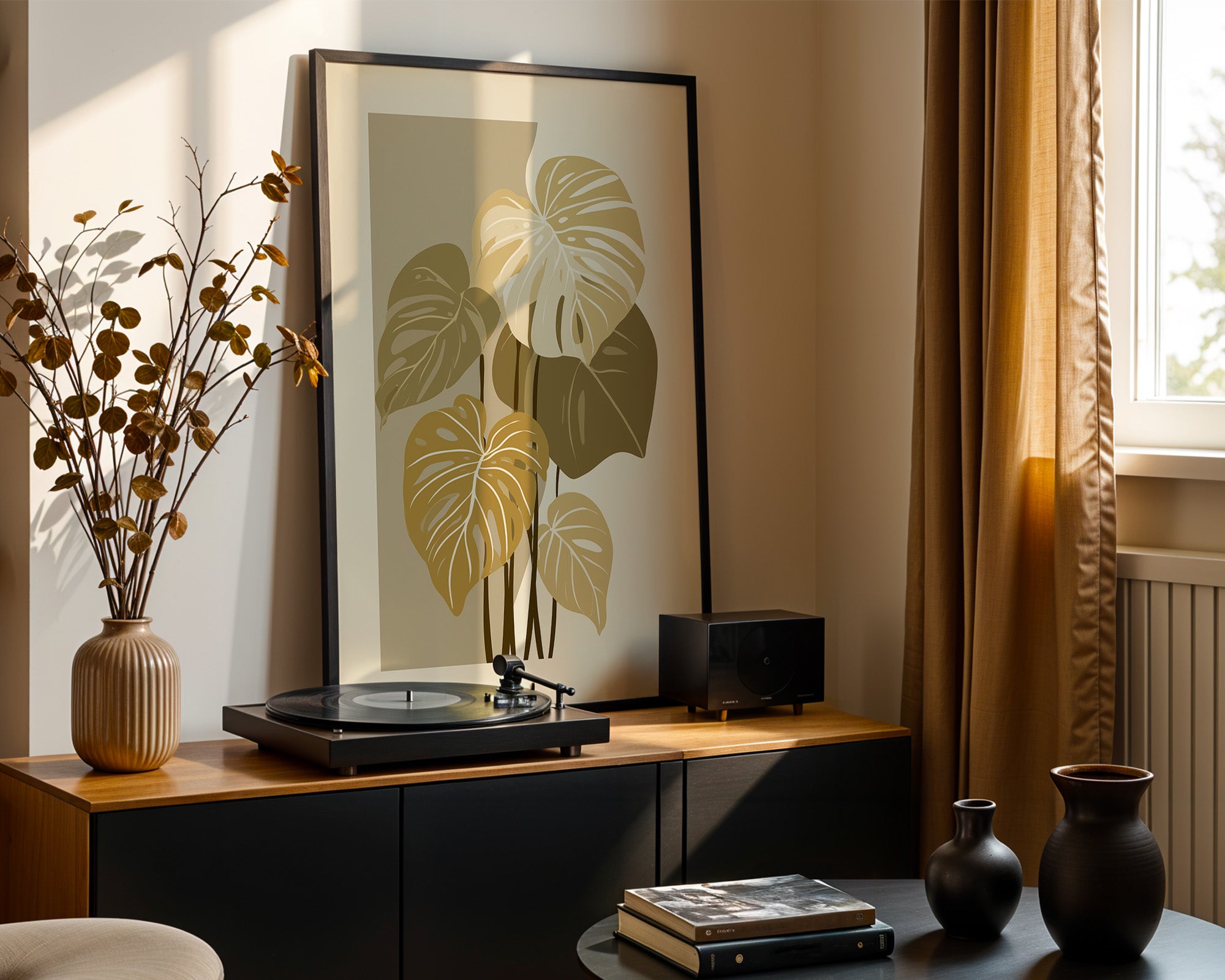 Blätter Goldtöne Grafik