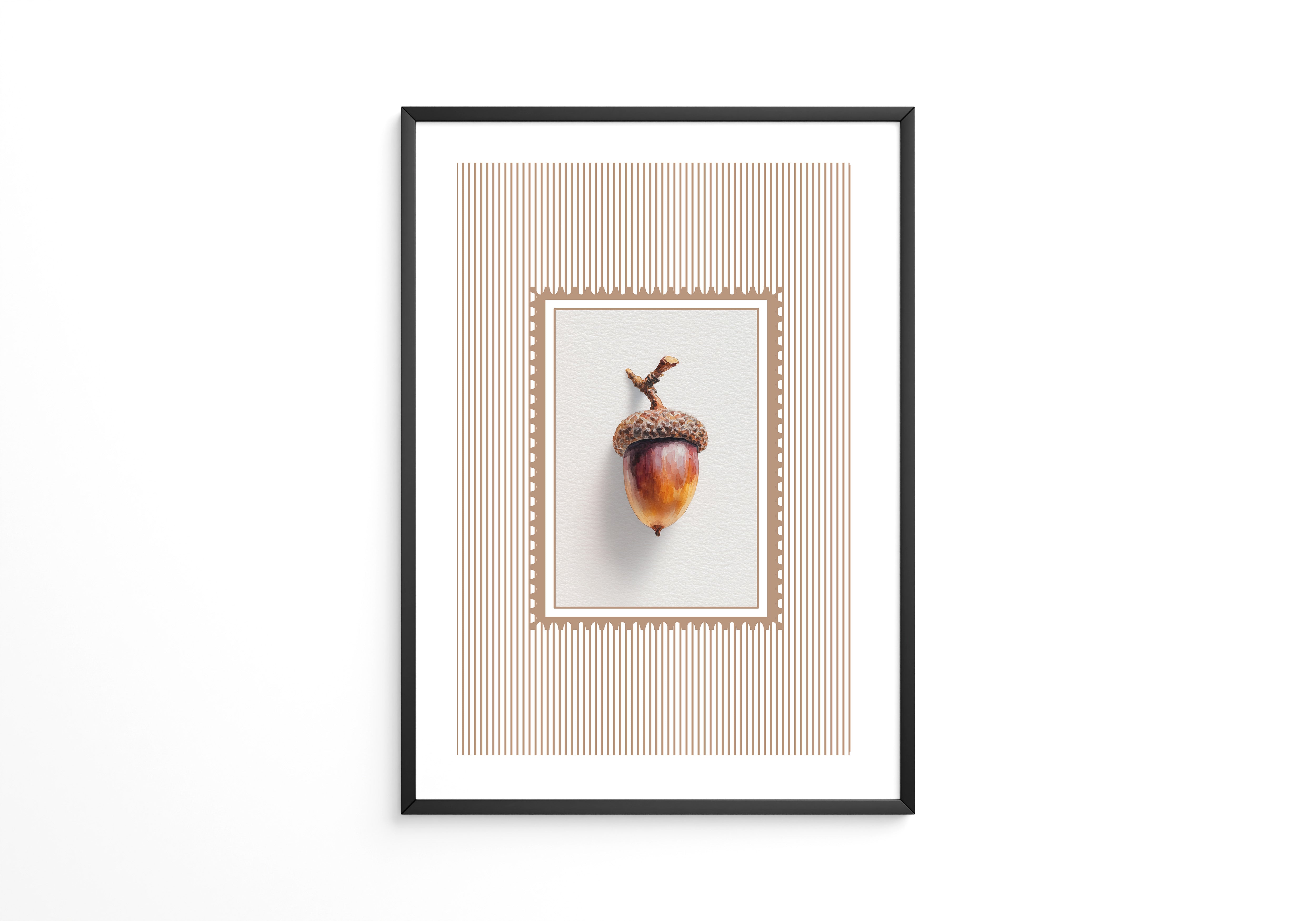 Eichel auf Streifenmuster