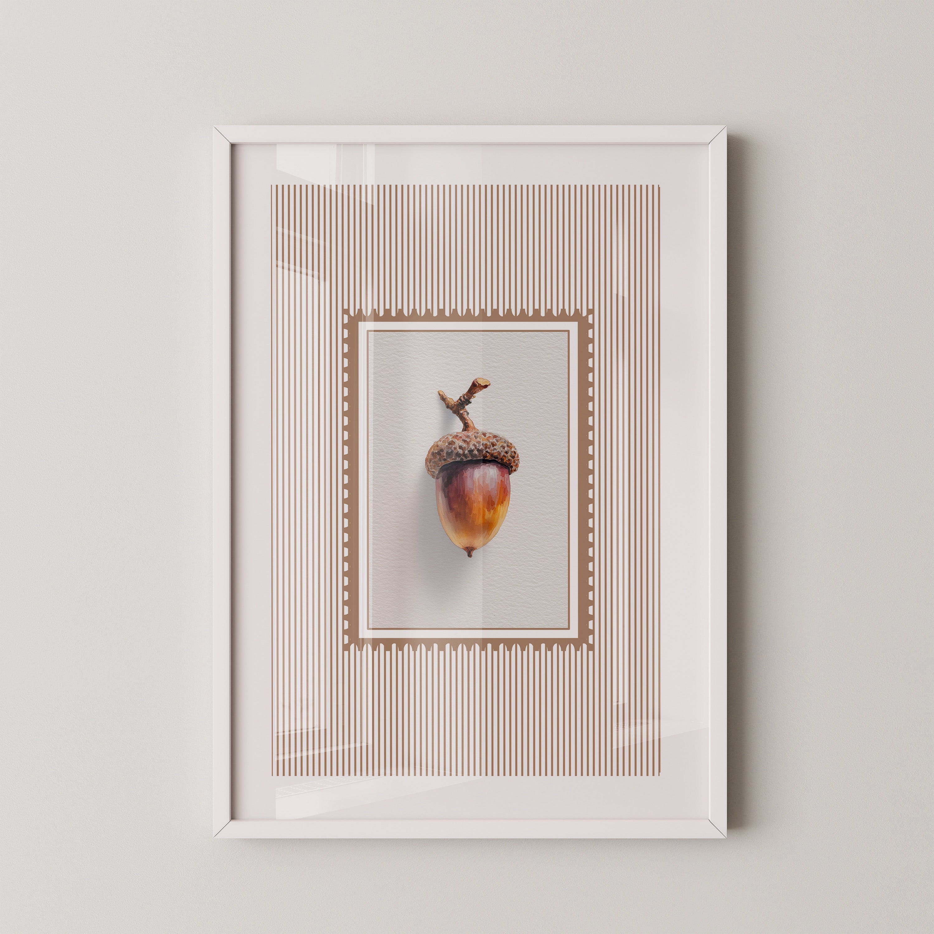 Eichel auf Streifenmuster