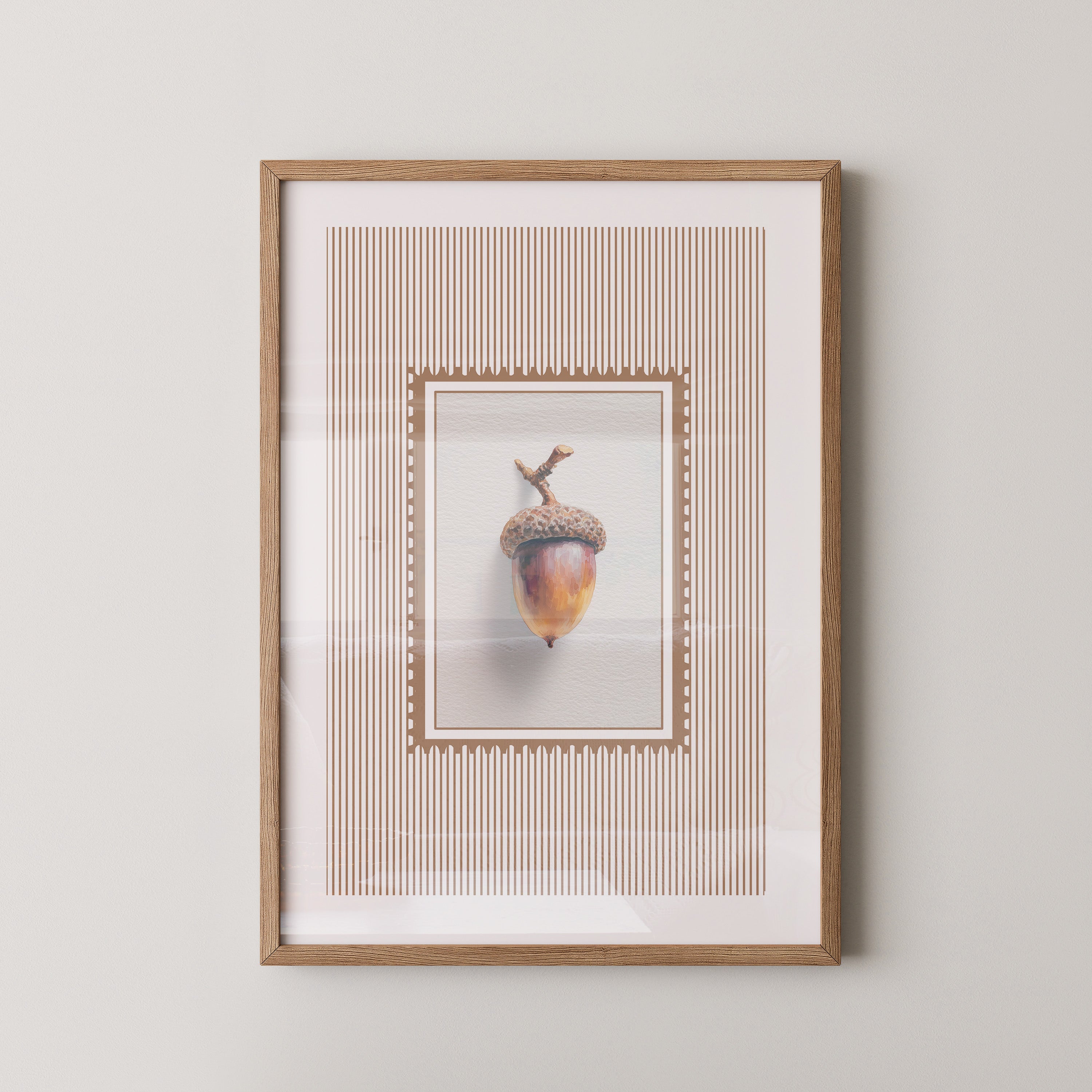 Eichel auf Streifenmuster