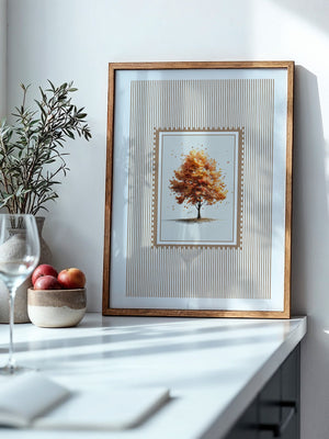 Baum Herbst Blätter Aquarell Stil