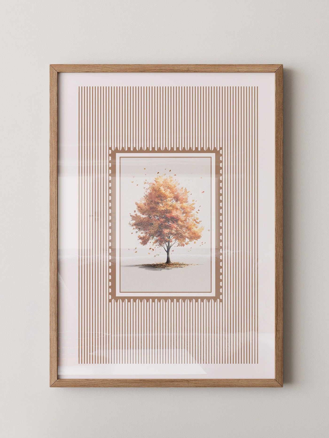 Baum Herbst Blätter Aquarell Stil