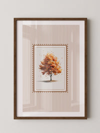 Baum Herbst Blätter Aquarell Stil
