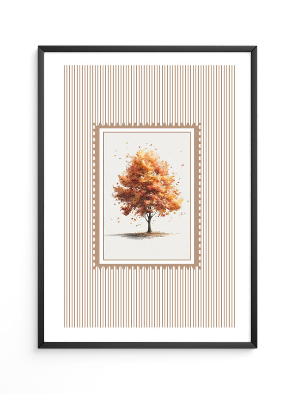 Baum Herbst Blätter Aquarell Stil