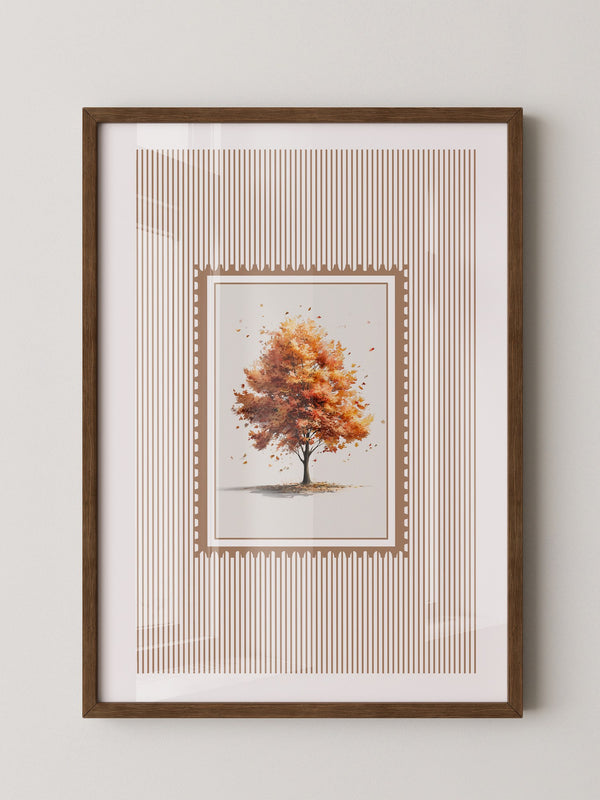 Baum Herbst Blätter Aquarell Stil