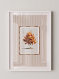 Baum Herbst Blätter Aquarell Stil